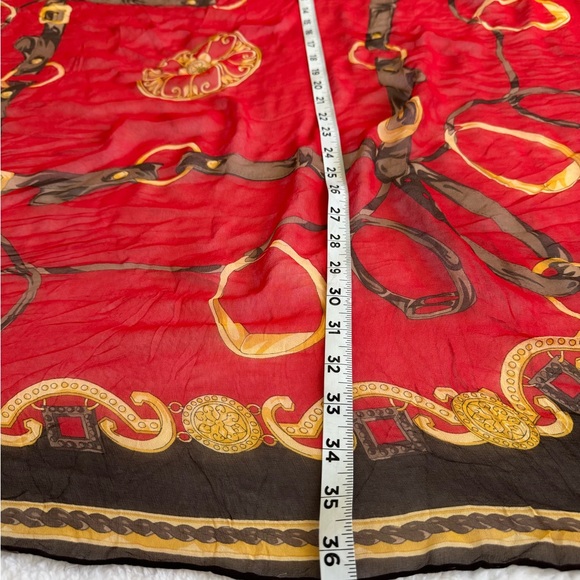 Gucci Red and Black Silk Wrap with Gold Accents - Picture 7 of 7